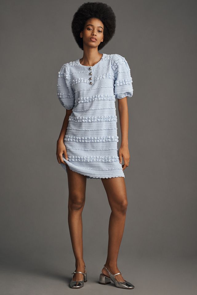 English Factory Puff-Sleeve Textured Mini Dress #2