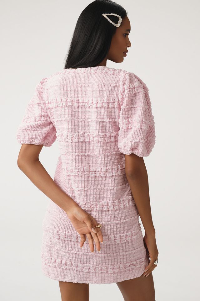 English Factory Puff-Sleeve Textured Mini Dress #1