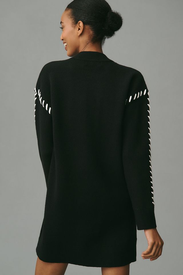 English Factory Long-Sleeve Whipstitch Knit Mini Dress #1
