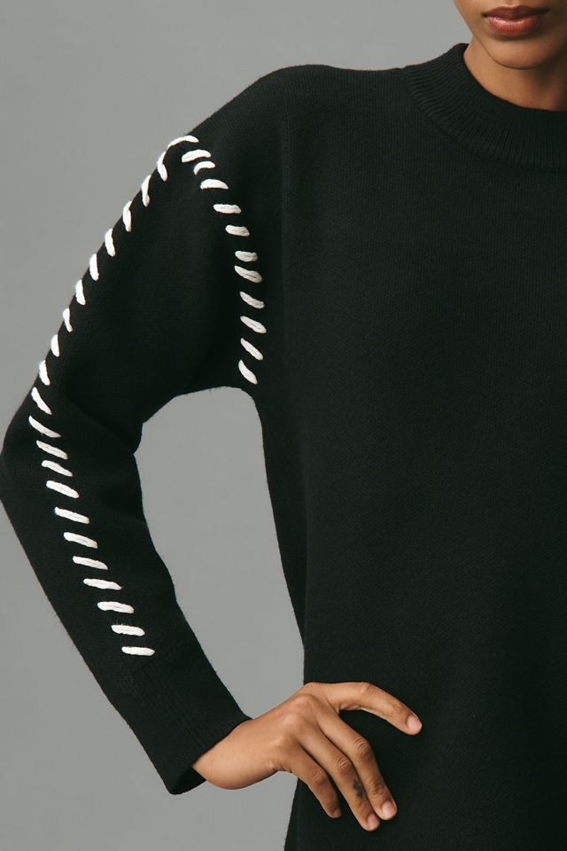 English Factory Long-Sleeve Whipstitch Knit Mini Dress #3