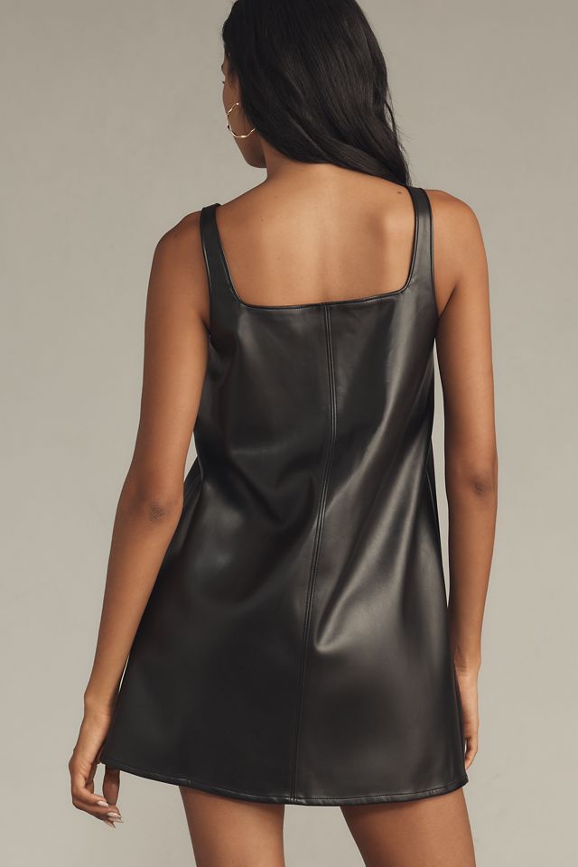 English Factory Faux-Leather Mini Shift Dress #1