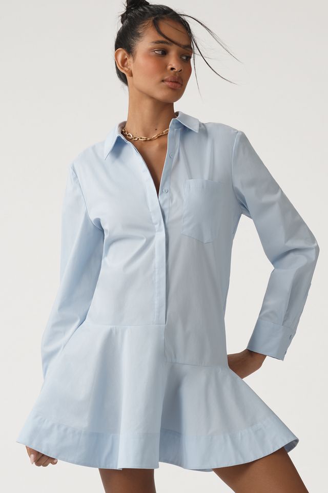 English Factory Long-Sleeve A-Line Mini Shirt Dress #3