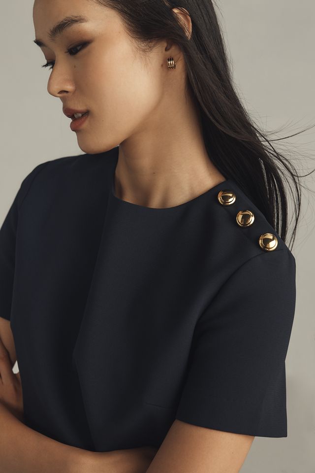 English Factory Short-Sleeve Crew-Neck Shift Mini Dress #3
