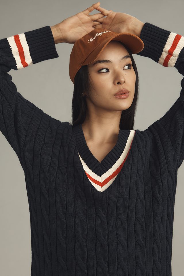 English Factory Long-Sleeve V-Neck Twofer Sweater Mini Dress #2