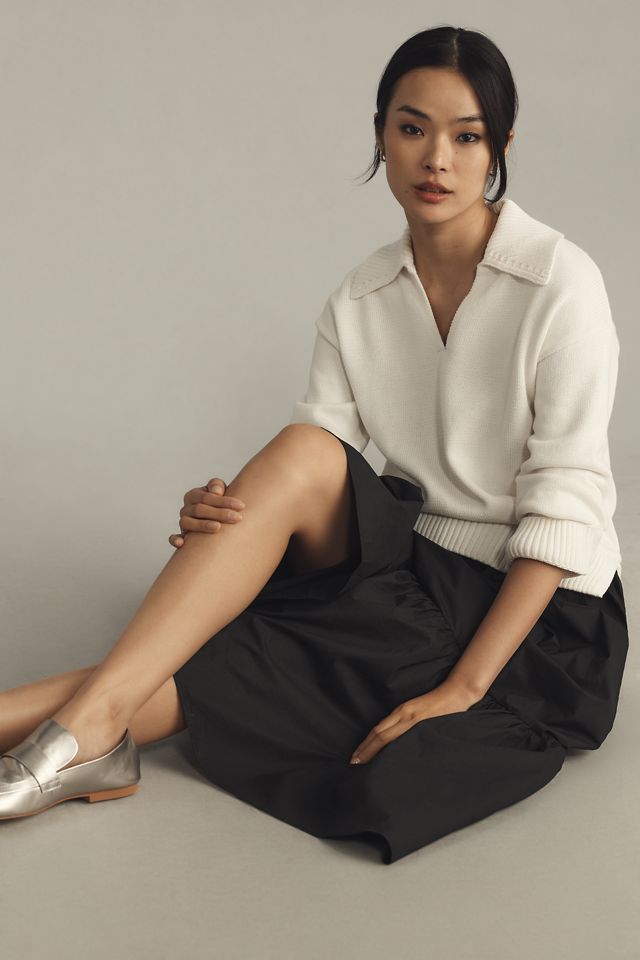 English Factory Long-Sleeve Polo Twofer Midi Dress #1