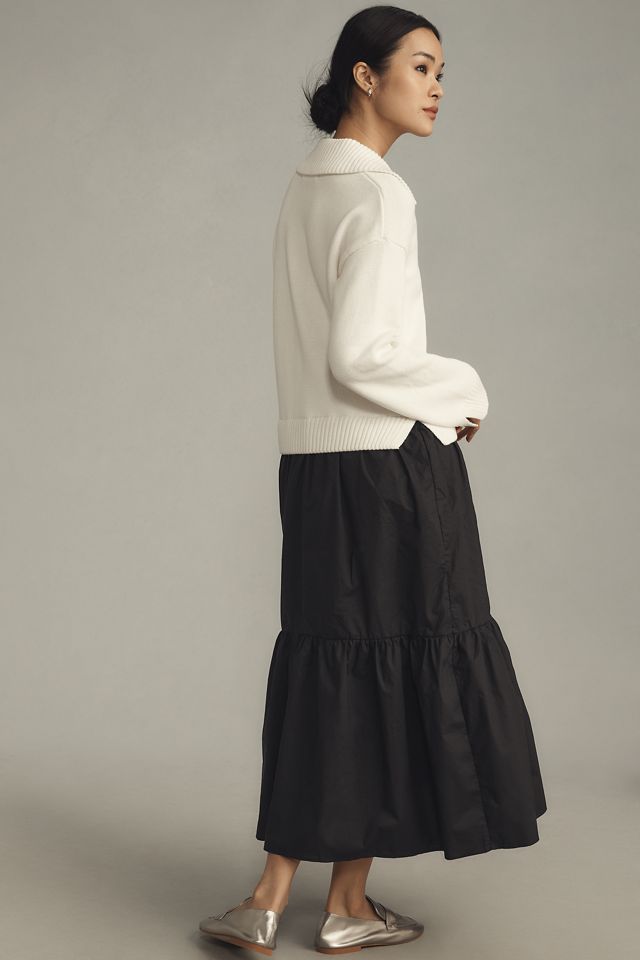 English Factory Long-Sleeve Polo Twofer Midi Dress #2