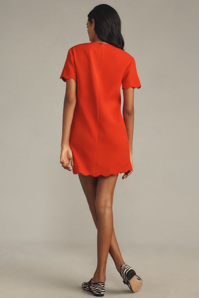 english factory scallop mini shift dress Scallop Embroidered Mini Dress