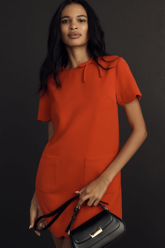 english factory scallop mini shift dress English Factory Scallop Mini Shift Dress