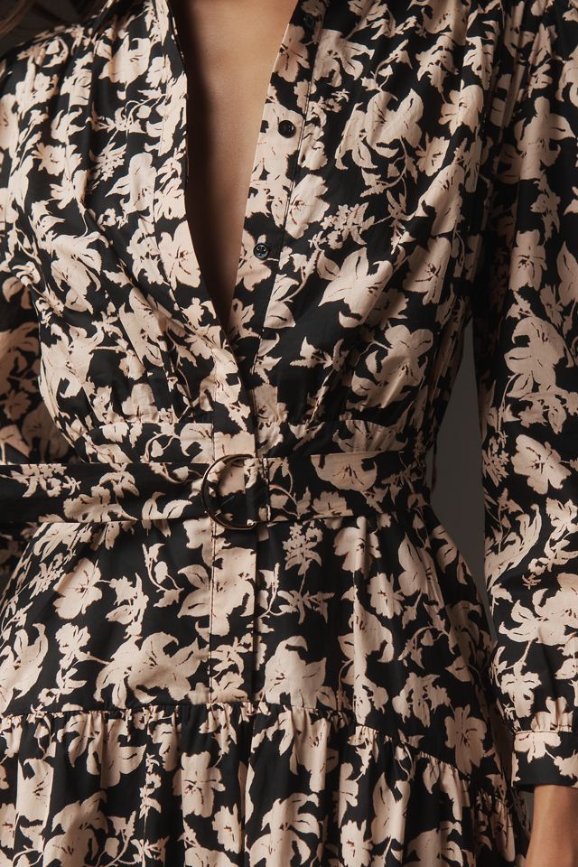 chinese dress ladies Puff Sleeve Midi Dress  English Factory