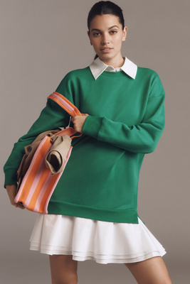 ENGLISH FACTORY LONG-SLEEVE COLLARED TWOFER MINI DRESS 