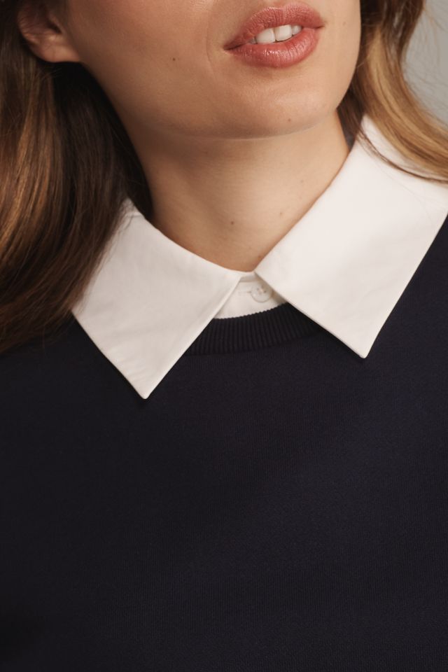 English Factory Long-Sleeve Collared Twofer Mini Dress #2