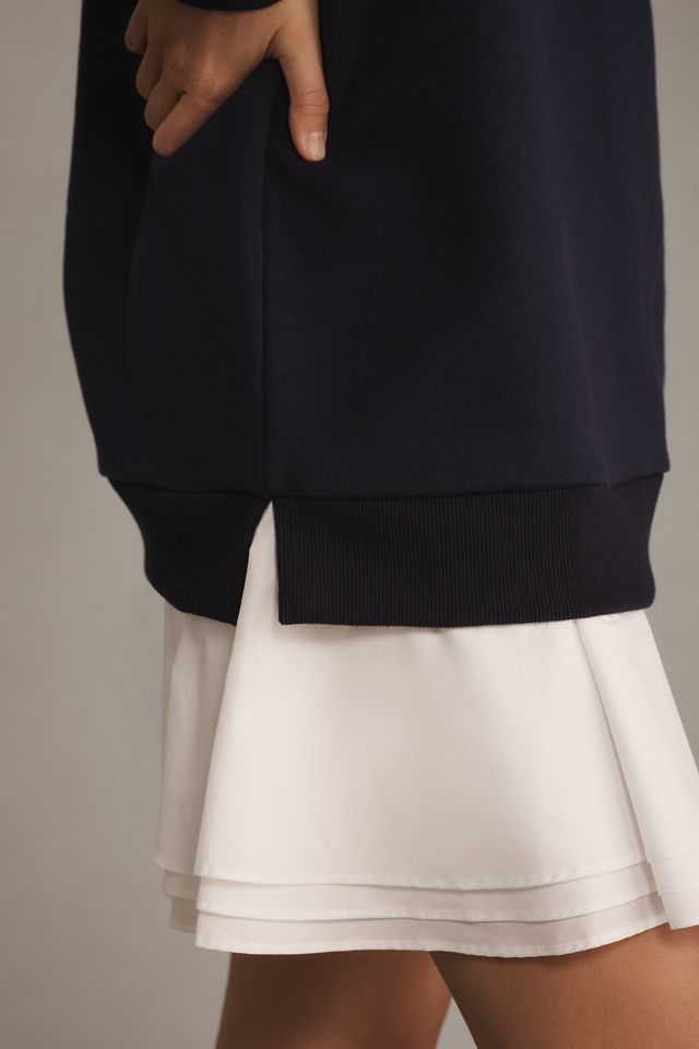 English Factory Long-Sleeve Collared Twofer Mini Dress #3