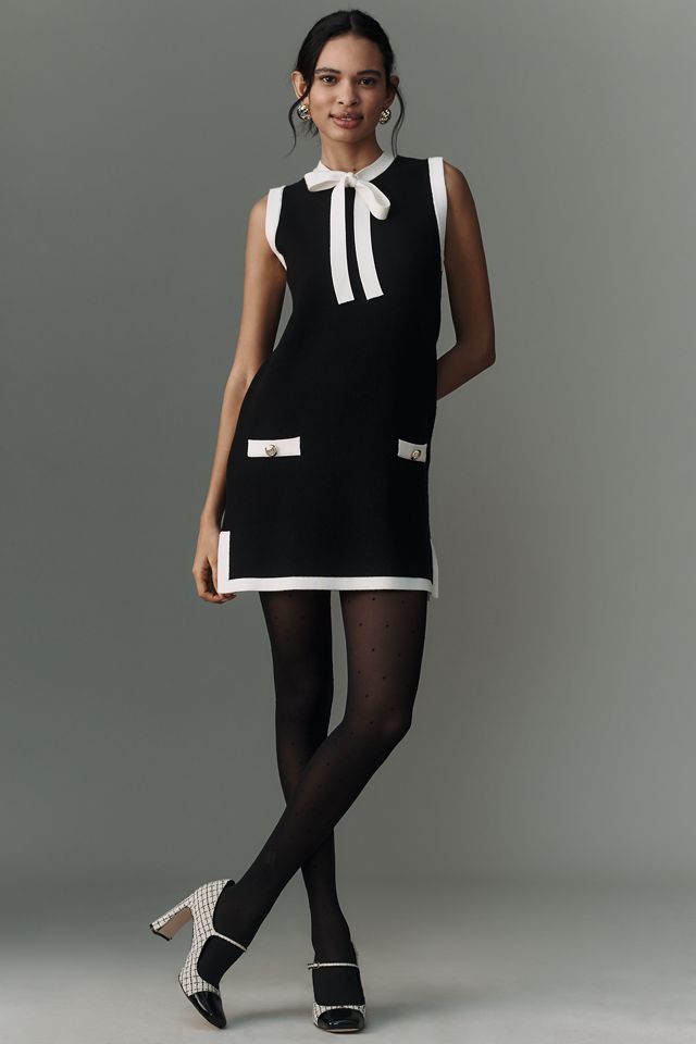 English Factory Sleeveless Tie-Neck Shift Mini Dress #3