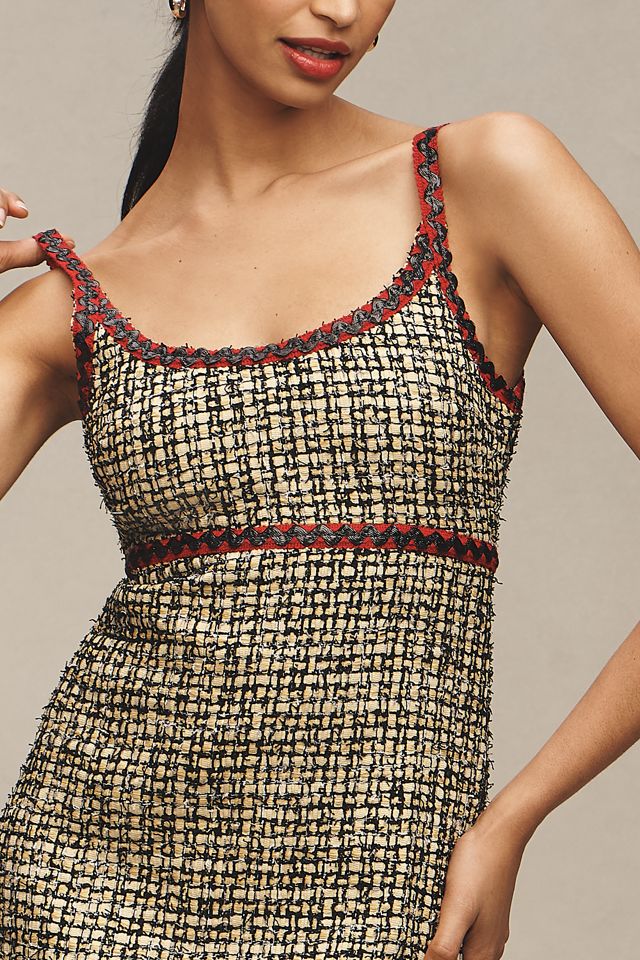English Factory Sleeveless Scoop-Neck Tweed Mini Dress #2