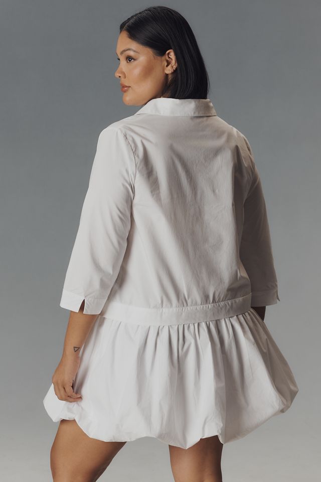 English Factory Plus Long-Sleeve Bubble Mini Shirt Dress #3