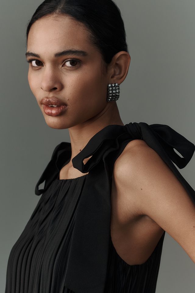 English Factory Tie-Strap Pleated Midi Dress #1