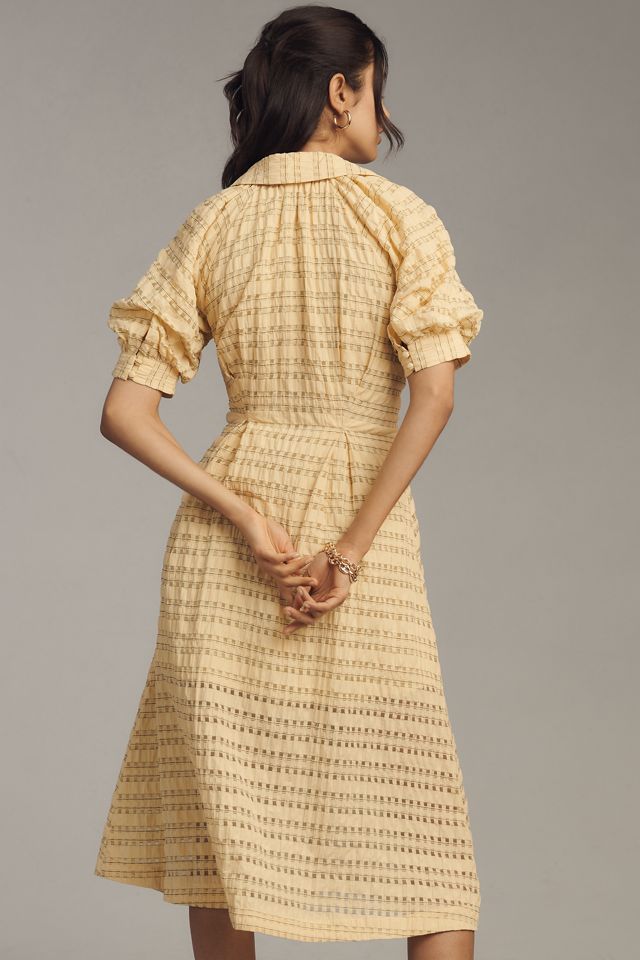 English Factory Short-Sleeve V-Neck A-Line Midi Shirt Dress #2