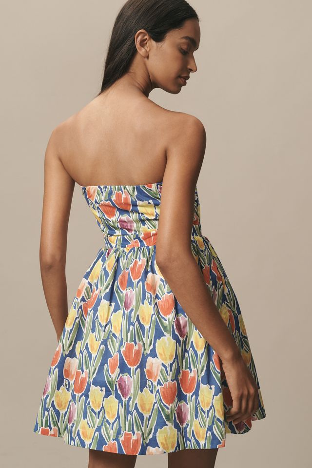 English Factory Strapless Tie-Front Cotton Mini Dress #1