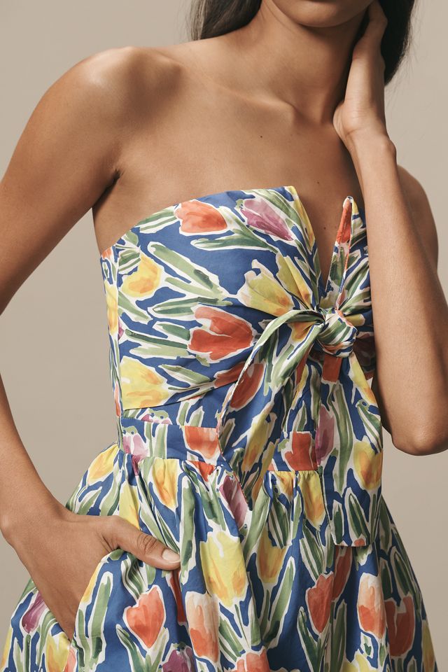 English Factory Strapless Tie-Front Cotton Mini Dress #2