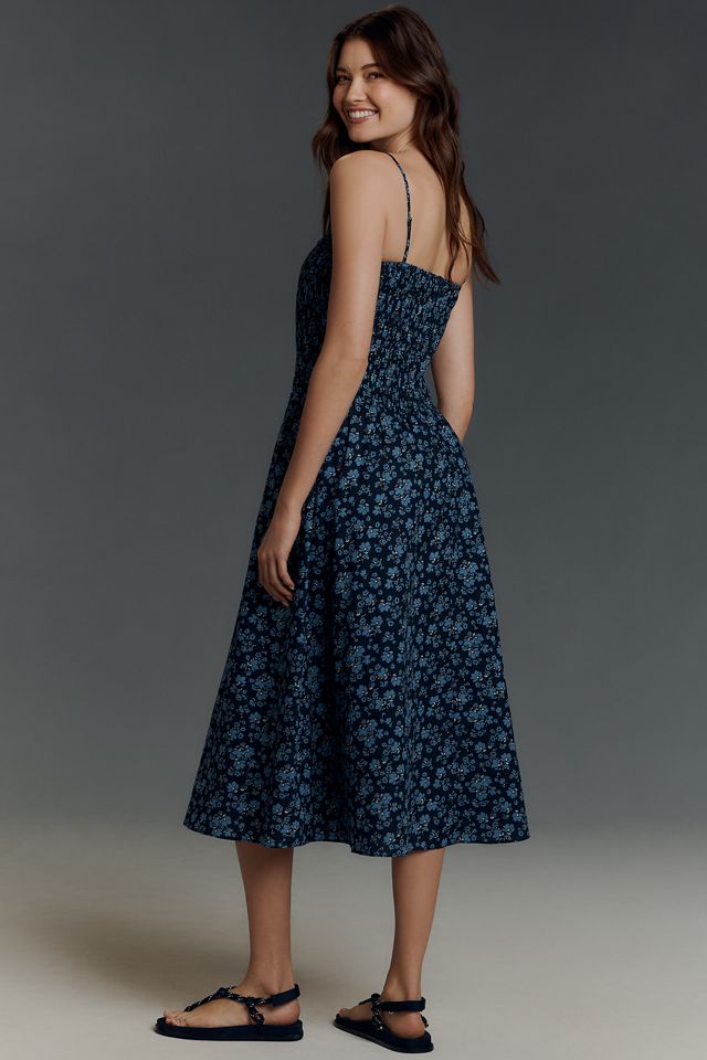 English Factory Sleeveless Square-Neck Cotton Midi Dress #1
