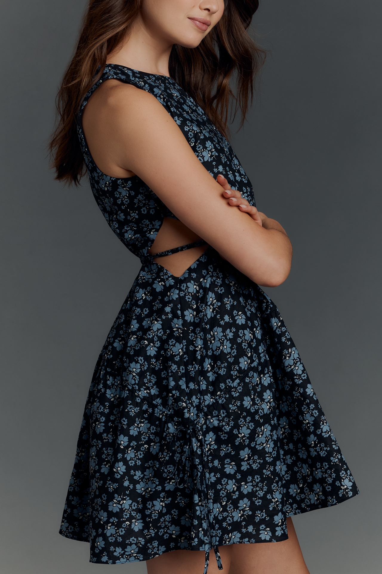 English Factory Sleeveless Cutout Mini Dress