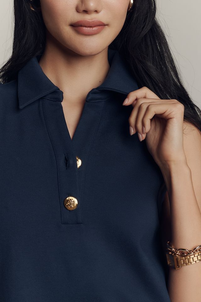 English Factory Sleeveless Polo Mini Shirt Dress #1