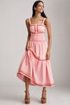 English Factory Linen Cotton Ric Rac Midi Dress