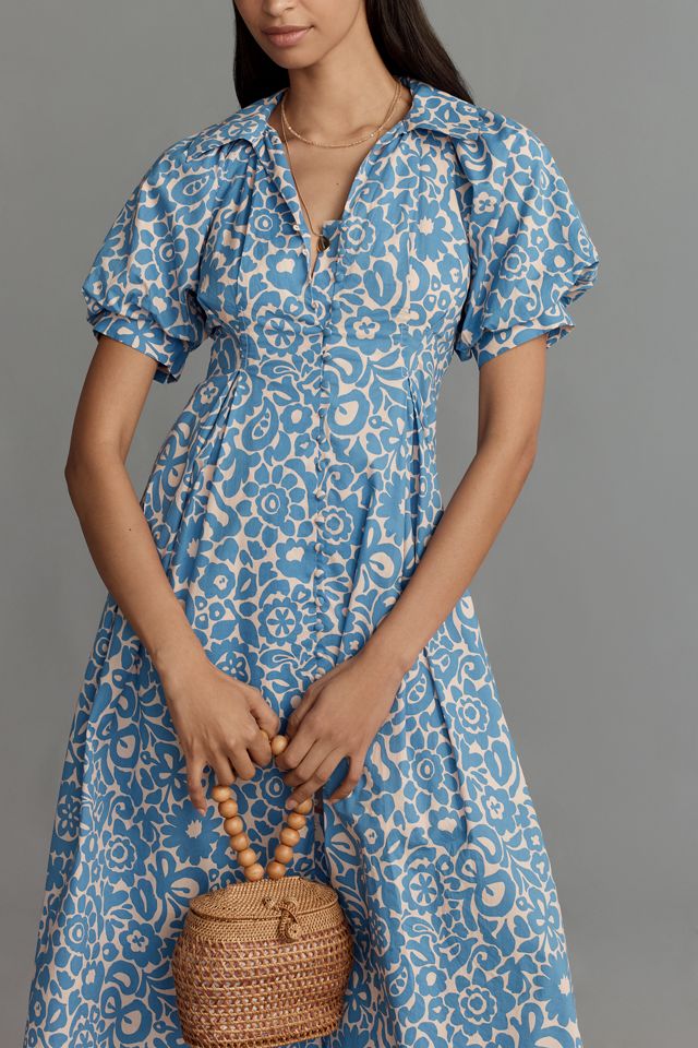 English Factory Short-Sleeve A-Line Midi Shirt Dress #1