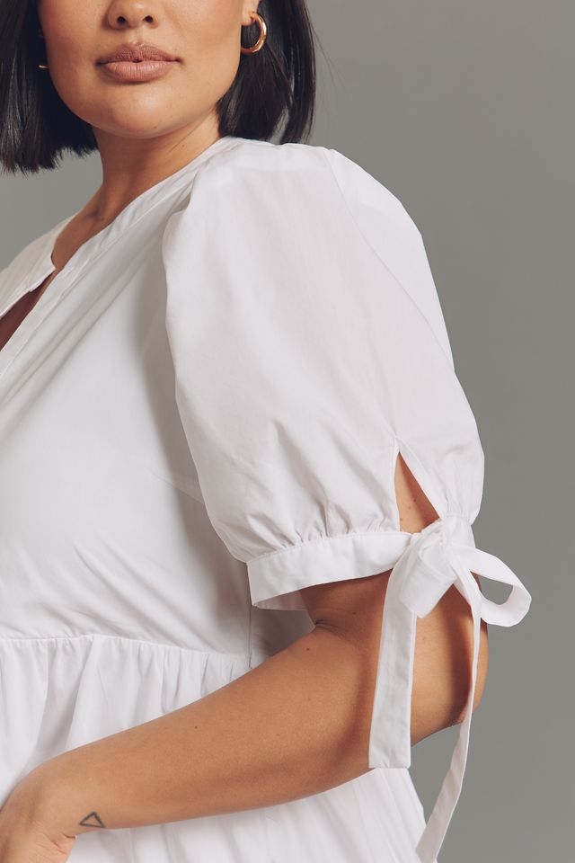 English Factory Plus Short-Sleeve Tiered Midi Dress #1