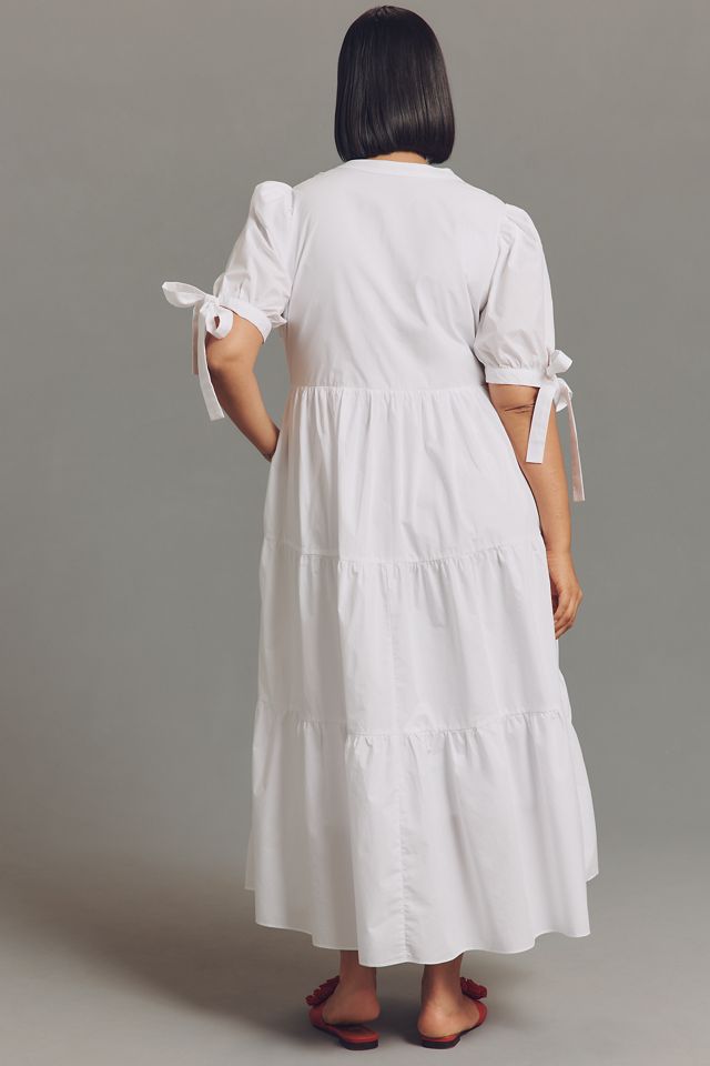 English Factory Plus Short-Sleeve Tiered Midi Dress #3
