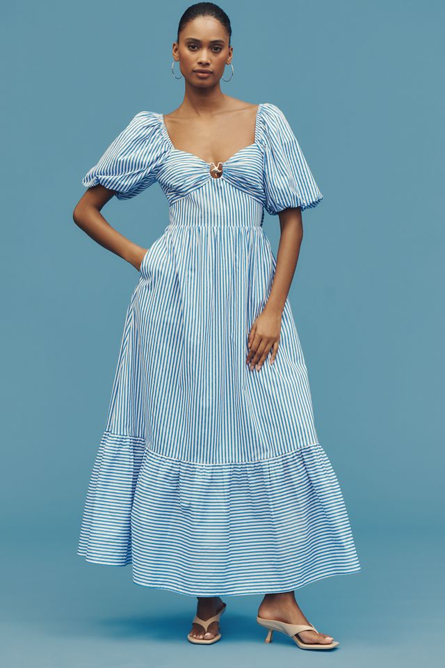 English Factory Puff-Sleeve Open-Back A-Line Midi Dress #2