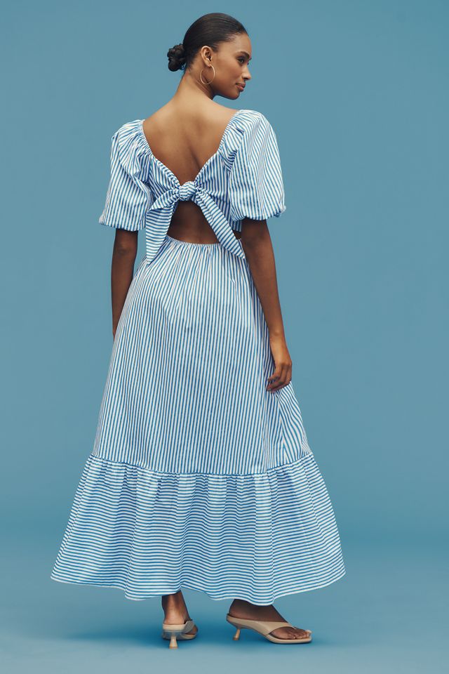 English Factory Puff-Sleeve Open-Back A-Line Midi Dress #3