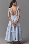 English Factory Square-Neck Tiered Ruffle Midi Dress