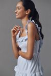 English Factory Square-Neck Tiered Ruffle Midi Dress