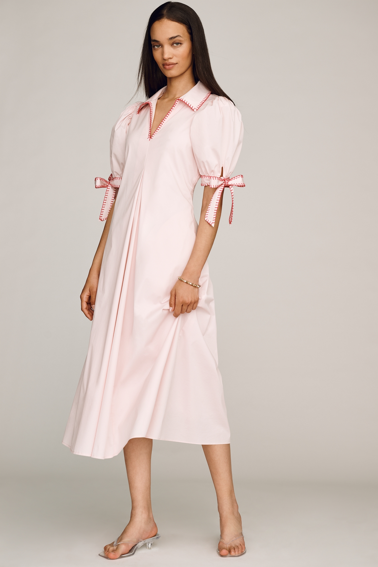 English Factory Striped Midi Shirt Dress
