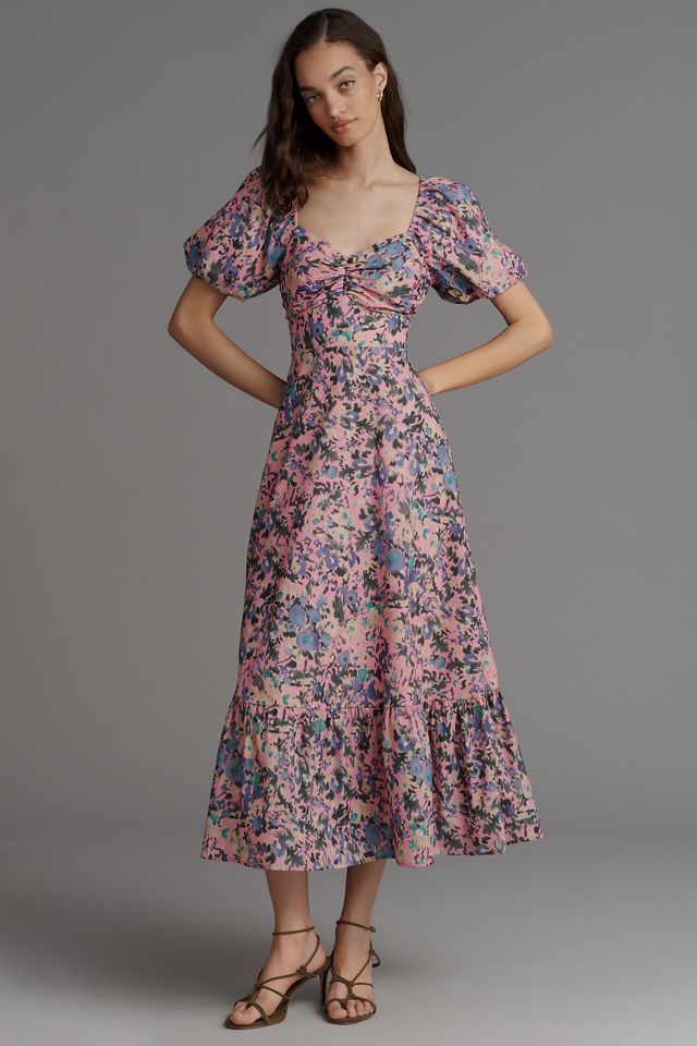 English Factory Puff-Sleeve Printed Midi Dress #3
