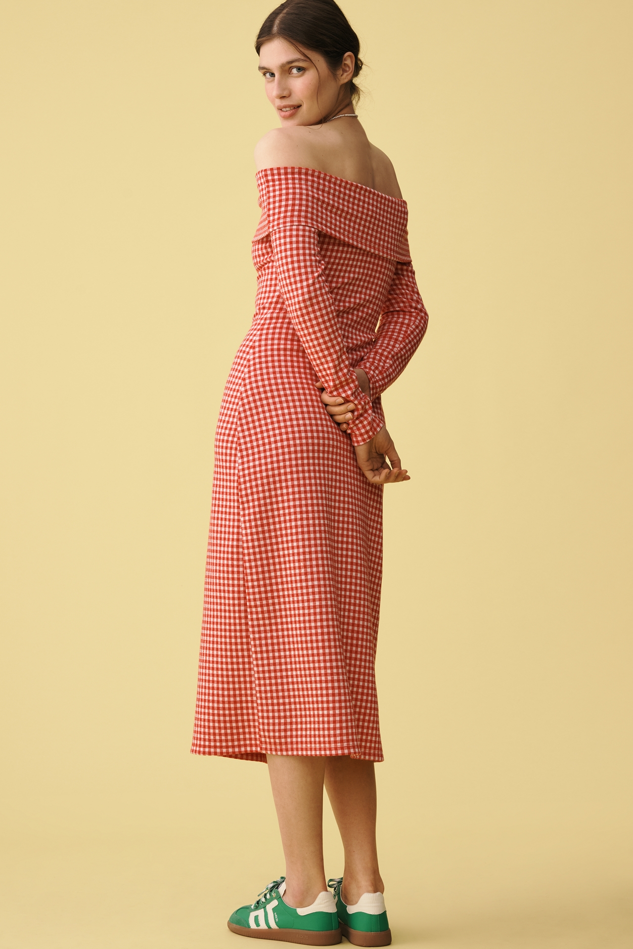 English Factory Off-The-Shoulder Midi Dress