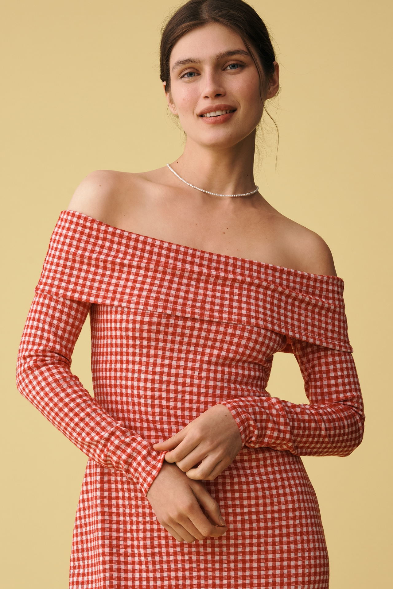 English Factory Off-The-Shoulder Midi Dress
