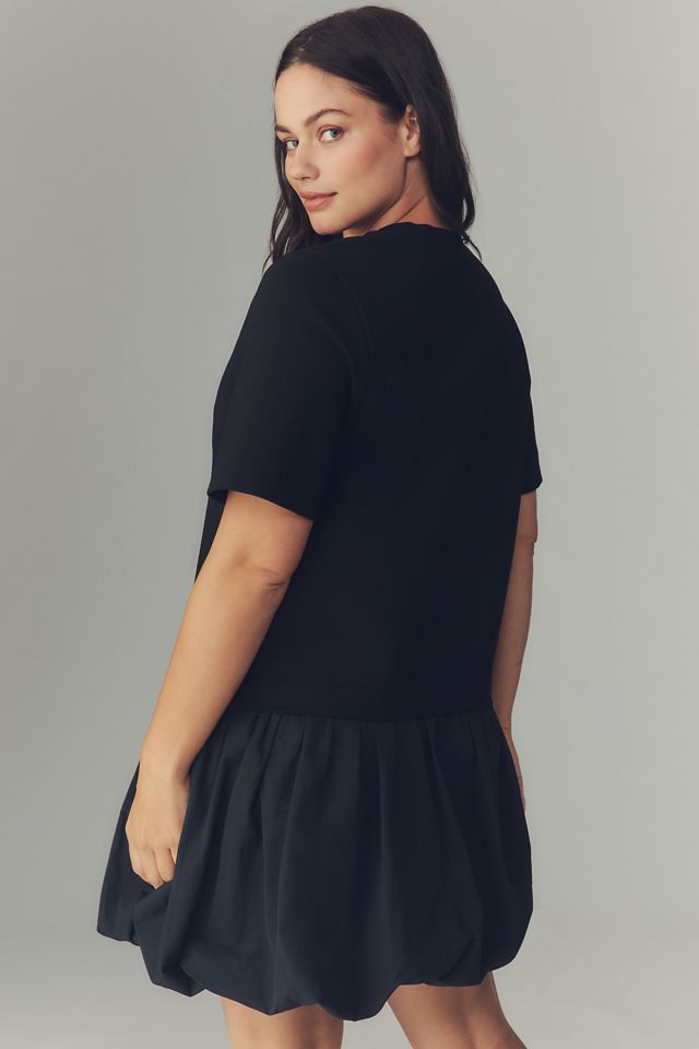 English Factory Short-Sleeve Twofer Bubble Mini Dress #1