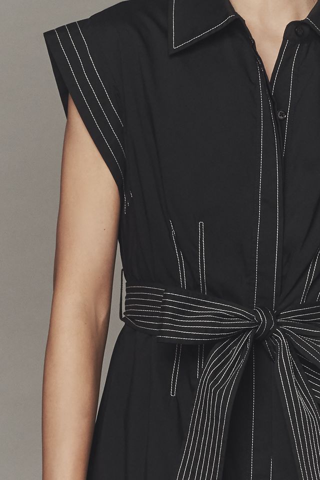 English Factory Short-Sleeve Belted Midi Dress #1