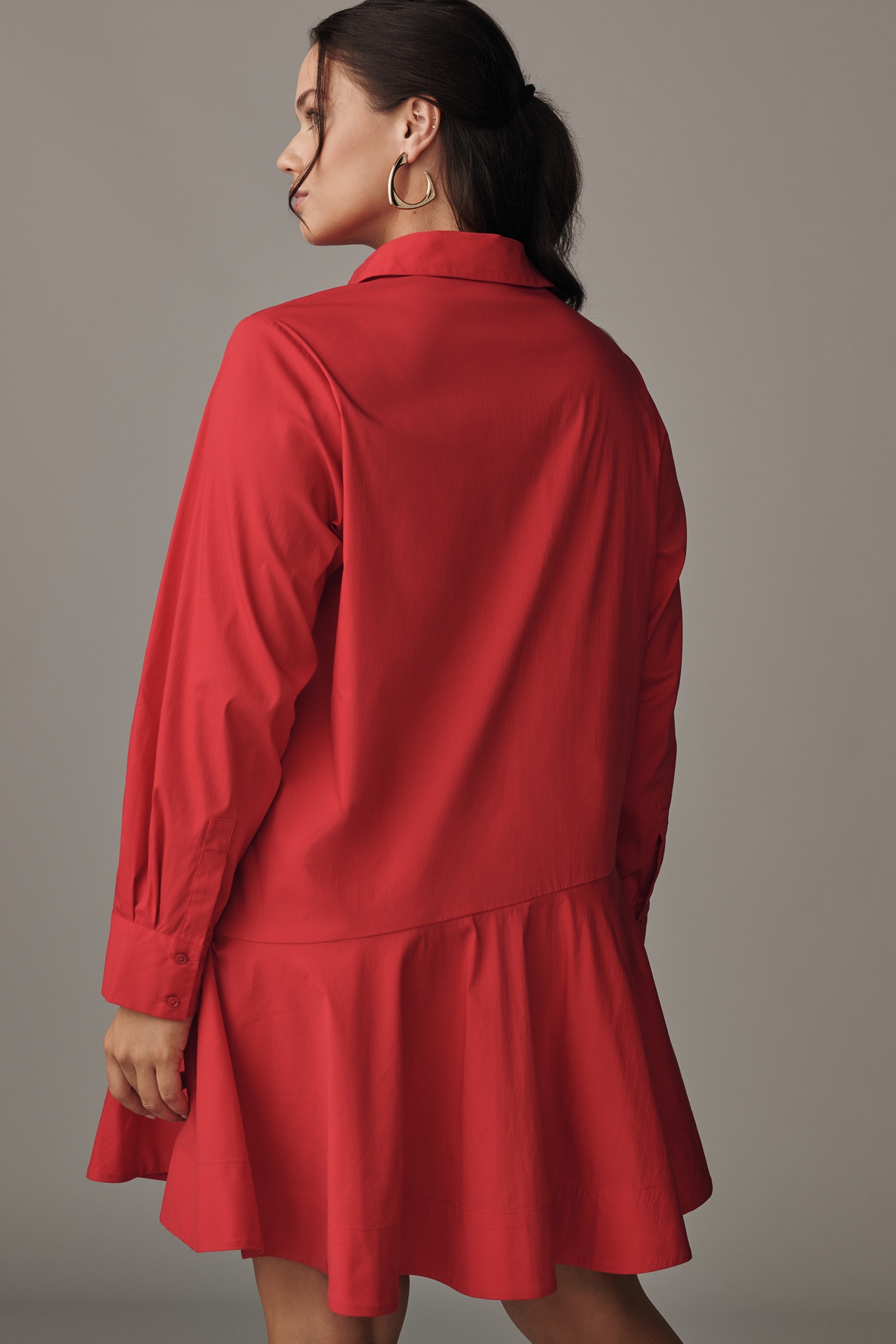 English Factory Long-Sleeve Mini Shirt Dress