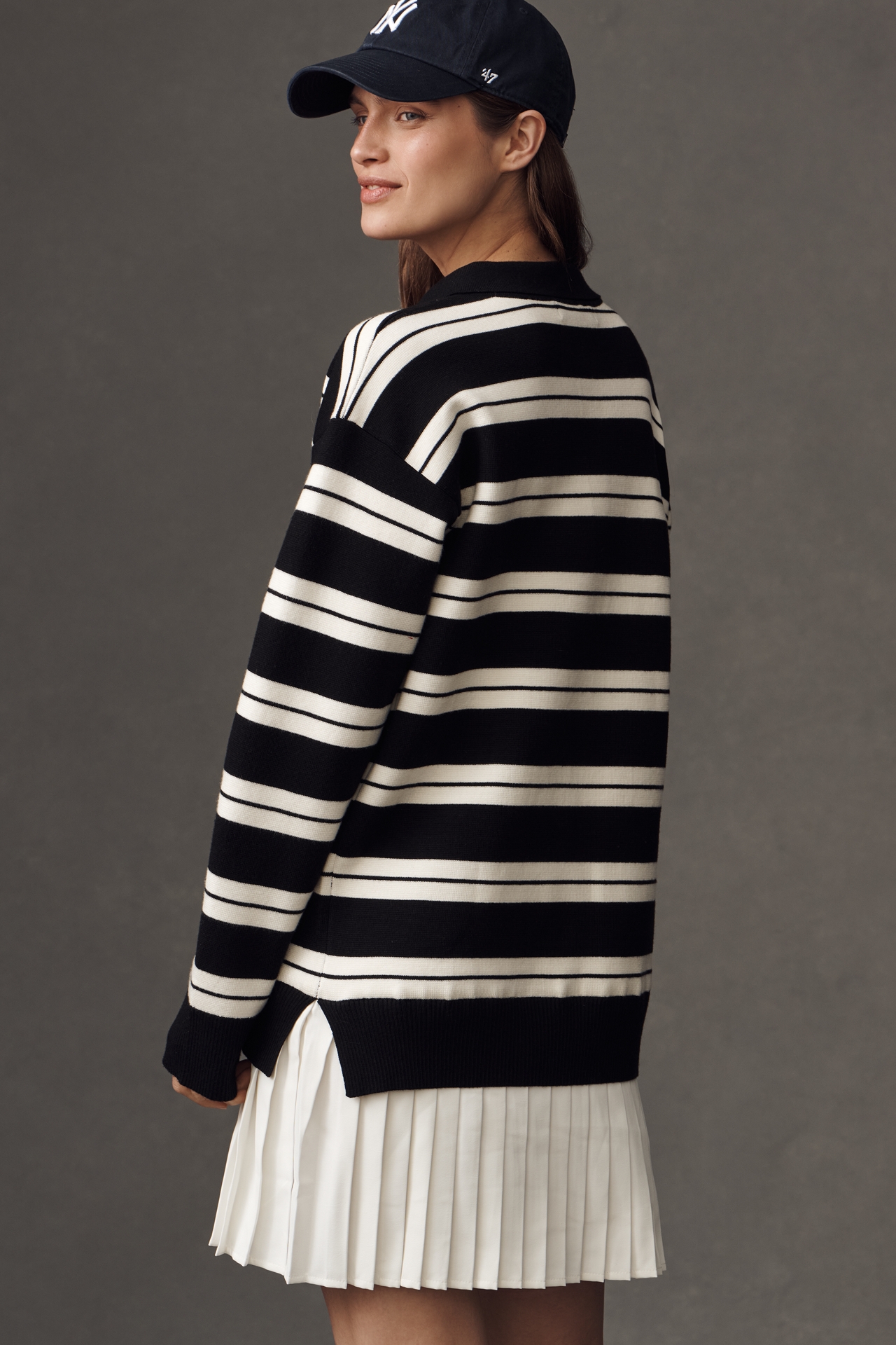 English Factory Long-Sleeve Polo Twofer Mini Dress