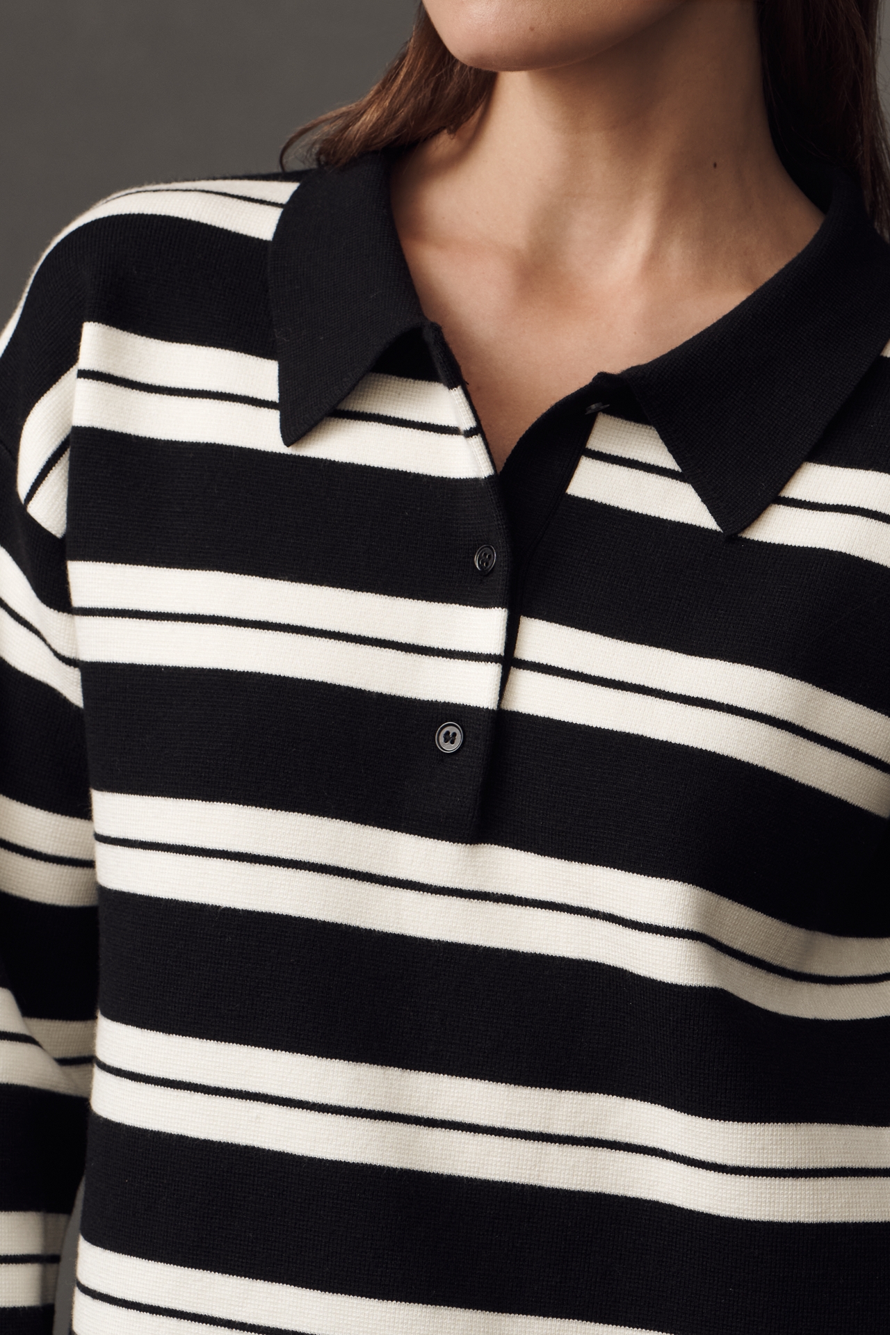 English Factory Long-Sleeve Polo Twofer Mini Dress