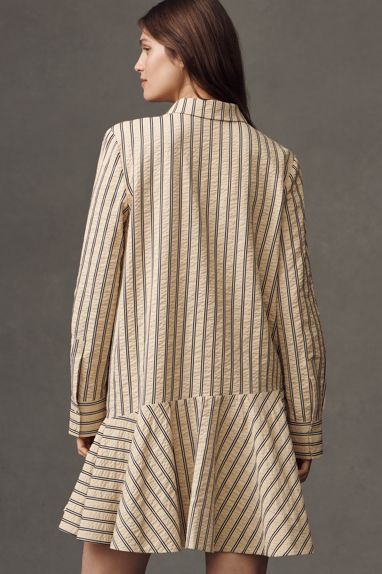 English Factory Long-Sleeve Mini Shirt Dress