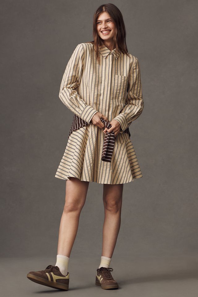English Factory Long-Sleeve Mini Shirt Dress #2