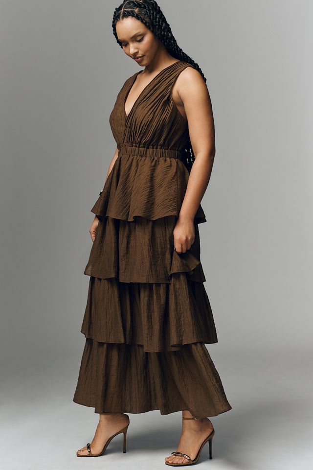 Endless Rose Tiered Sleeveless Maxi Dress | Anthropologie