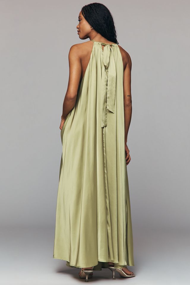 Endless Rose Satin Halter Maxi Dress | Anthropologie