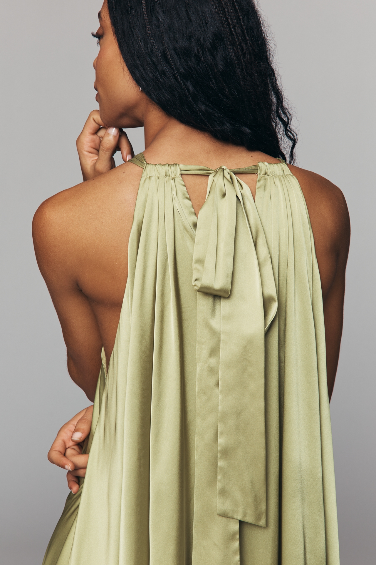 Endless Rose Satin Halter Maxi Dress