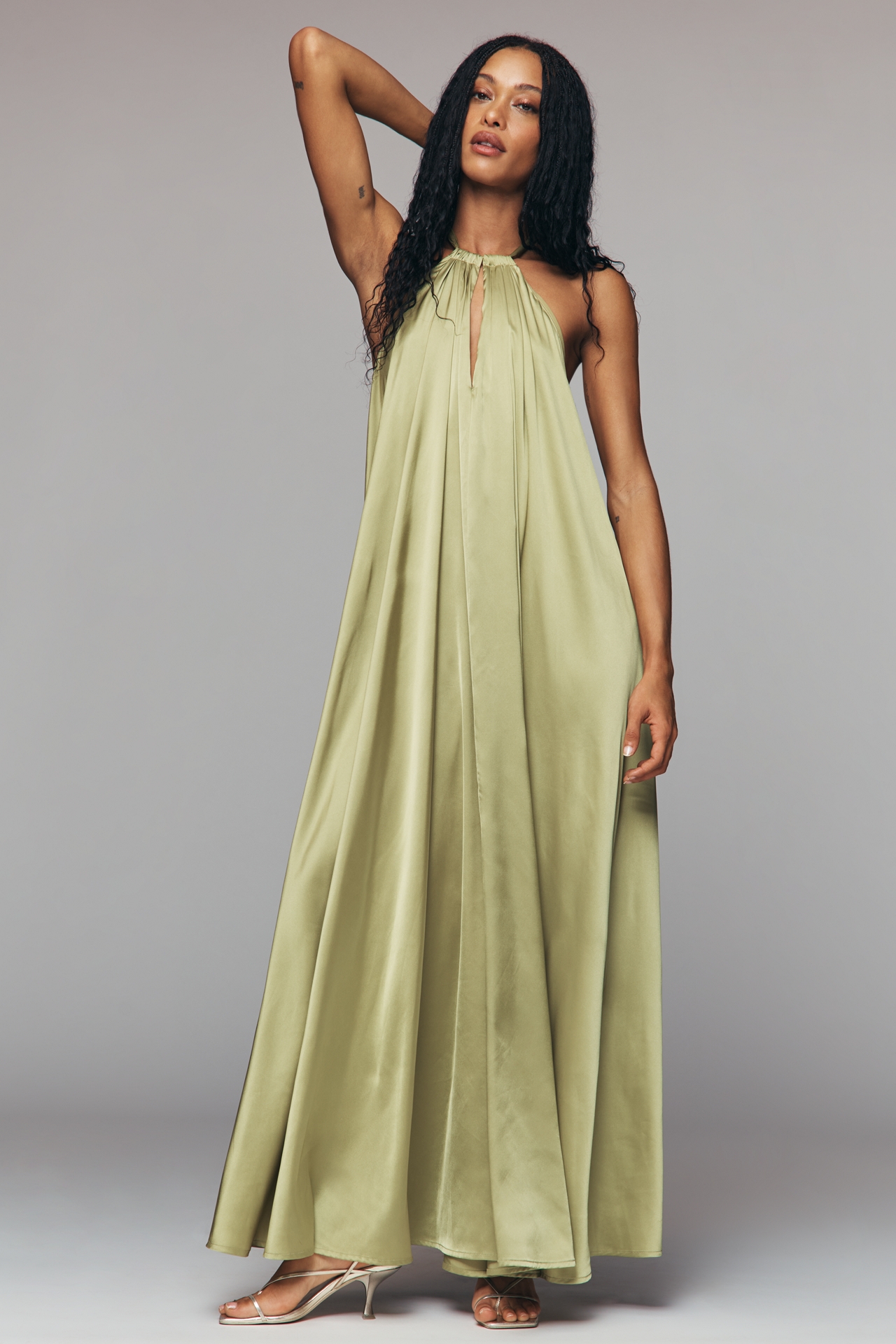 Endless Rose Satin Halter Maxi Dress