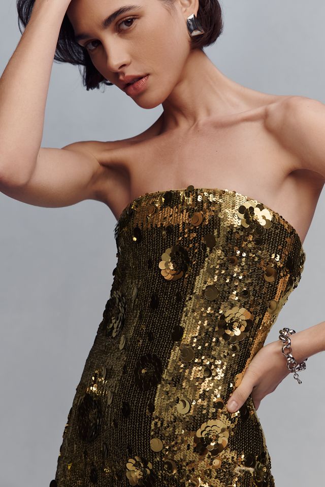 gold sequin dress anthropologie CINDERELLA DIVINE CD975 Fitted Off-Shoulder Sequin Dress – The Gown Galleria main image 0